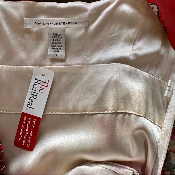 Diane Von Furstenberg red floral silk dress - Picture 8 of 9